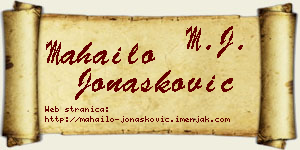 Mahailo Jonašković vizit kartica